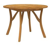 Owoxanthellate Table de jardin ronde en bois d'acacia massif Ø 110 cm | Table de salle à manger ronde en bois véritable huilé avec pieds incurvés pour des moments confortables sur la terrasse
