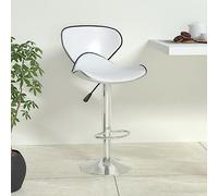 Owoxanthellate Tabouret de bar - Hauteur réglable - 45,5 x 45 x 80-101 cm - En cuir synthétique - Pivotant à 360° - Avec ressort à gaz et repose-pieds - Design moderne - Pour cuisine, salle à manger