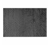 Owoxanthellate Tapis anthracite 280 x 200 cm - Grand tapis tissé Palmeras en polyester antidérapant et lavable - Tapis moderne à poils courts pour salon, couloir et extérieur couvert