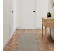 Owoxanthellate Tapis de couloir aspect sisal Platine, 50 x 250 cm, en polypropylène et coton, 5 mm d'épaisseur, robuste, facile d'entretien et moderne, pour salon, couloir, chambre à coucher