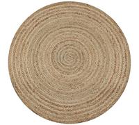 Owoxanthellate Tapis en jute tressé à la main - 120 cm - Beige - Pour salon, chambre à coucher, balcon, couloir, bureau