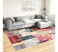 Owoxanthellate Tapis patchwork - 190 x 300 cm - Poils en velours - Antidérapant et lavable - Multicolore - Pour salon, chambre à coucher - Design moderne pour grandes pièces
