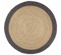 Owoxanthellate Tapis rond en jute tissé à la main - Marron gris foncé - Style maison de campagne - Robuste et durable - Pour salon, chambre à coucher, couloir