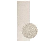 Owoxanthellate Tapis ZIZUR Crème 80 x 250 cm Aspect jute en 100 % polypropylène résistant aux UV Lavable pour l'intérieur et l'extérieur Design moderne pour salon, balcon, couloir et chambre à coucher