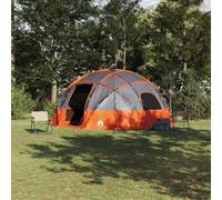 Owoxanthellate Tente de camping grise orange 475 x 475 x 235 cm Polyester Tente robuste avec 2 portes et port E pour les aventures en plein air en famille