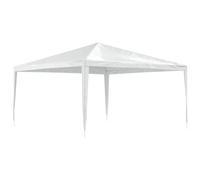 Owoxanthellate Tente de réception, 4 x 4 m, blanche, en polyéthylène résistant aux UV et cadre en fer stable, design moderne et robustesse pour jardin, terrasse, abri de barbecue et fêtes en plein air