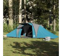 Owoxanthellate Tente familiale dôme bleue pour 6 personnes, 660 x 438 x 196 cm, en polyester imperméable, revêtement PU, barres en fibre de verre, Easy-Up pour le camping, les aventures en plein air