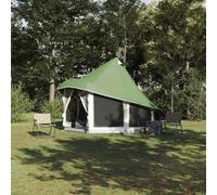 Owoxanthellate Tente familiale, verte, 404 x 370 x 270 cm, étanche, ignifuge, design tipi aéré, avec sac de transport et piquets d'ancrage, abri de camping moderne pour festivals de famille, aventures