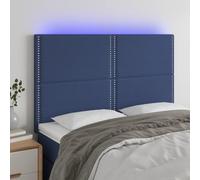 Owoxanthellate Tête de lit à LED bleue - 144 x 5 x 118/128 cm - Réglable en hauteur - LED - Housse en tissu - Structure en bois