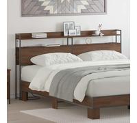 Owoxanthellate Tête de lit avec étagère - 200 cm - En bois - Marron - Éclairage LED - Design moderne - Durable - Pour chambre à coucher - Urban Living