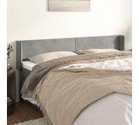 Owoxanthellate Tête de lit avec oreilles - Gris clair - 203 x 16 x 78/88 cm - En velours - Réglable en hauteur - Coussin mural - Design - Tête de lit rembourrée - Pour chambre à coucher - Lit à