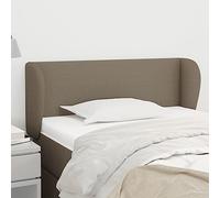 Owoxanthellate Tête de lit avec oreilles - Taupe - 93 x 23 x 78/88 cm - Hauteur réglable - En polyester et bois de mélèze - Design rembourré moderne pour chambre à coucher et lit à sommier tapissier