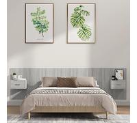 Owoxanthellate Tête de lit avec tables de chevet gris Sonoma 200 x 80 cm - En bois - Espace de rangement mural - Design moderne pour chambre à coucher