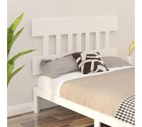 Owoxanthellate Tête de lit blanche 123,5 x 3 x 81 cm en pin massif design moderne pour chambre à coucher paroi arrière robuste pour lits de 120 à 140 cm