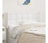 Owoxanthellate Tête de lit blanche avec oreilles - 93 x 16 x 78/88 cm - En cuir synthétique - Hauteur réglable - Coussin mural rembourré pour chambre à coucher et chambre d'amis - Design moderne avec