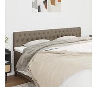 Owoxanthellate Tête de lit Duo Taupe 200 x 7 x 78/88 cm Hauteur réglable Rembourrage en mousse et pieds en bois de mélèze Design moderne pour chambre à coucher
