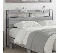 Owoxanthellate Tête de lit en bois gris Sonoma 160 cm avec éclairage LED et espace de rangement intégré Design moderne robuste et durable pour chambre à coucher, chambre d'adolescent et chambre d'amis