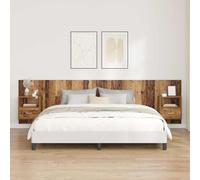 Owoxanthellate Tête de lit en bois recyclé 297 x 32,5 x 80 cm - Montage mural - Table de chevet intégrée - Design moderne - Grand espace de rangement pour chambre à coucher, chambre d'adolescent et