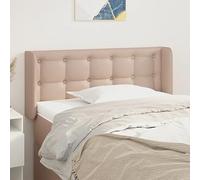 Owoxanthellate Tête de lit en cuir synthétique cappuccino - 83 x 16 x 78/88 cm - Réglable en hauteur - Tête de lit classique avec oreilles - Pour chambre à coucher - Aspect rétro moderne - Pieds en