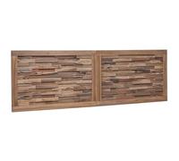 Owoxanthellate Tête de lit en teck naturel massif - Moderne - 160 x 55 cm - Pour chambre à coucher - Panneau de lit rustique en bois avec effet 3D - Montage mural bohème - Pour lit double