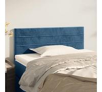 Owoxanthellate Tête de lit en velours bleu foncé réglable en hauteur 100 x 5 x 78/88 cm - Lit rembourré - Paroi arrière - Pieds en bois de mélèze - Pour lit à sommier tapissier - Chambre à coucher