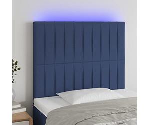 Owoxanthellate Tête de lit LED bleue 100 x 5 x 118/128 cm en tissu respirant avec bandes RVB coupables de 55 cm Hauteur réglable Design moderne pour chambre à coucher, chambre d'adolescent, chambre
