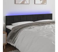 Owoxanthellate Tête de lit LED - En velours - 160 cm - Réglable en hauteur - Avec lumière RVB - Moderne - Pour chambre à coucher, salon, chambre d'amis
