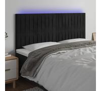 Owoxanthellate Tête de lit LED en velours noir - 200 x 5 x 118/128 cm - Réglable en hauteur avec éclairage RVB et fixation - Pour lit double dans la chambre à coucher - Pour lire et regarder la