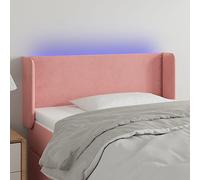 Owoxanthellate Tête de lit LED en velours rose - 103 x 16 x 78/88 cm - Réglable en hauteur - Pour chambre à coucher - Avec éclairage d'ambiance USB et barre LED amovible