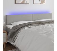 Owoxanthellate Tête de lit LED - Gris clair - 160 x 5 x 78/88 cm - Housse en tissu réglable en hauteur avec lumière RVB colorée - Bande coupable - Pour chambre à coucher, chambre d'adolescent et