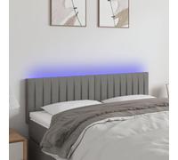 Owoxanthellate Tête de lit LED - Gris foncé - 144 x 5 x 78/88 cm - Réglable en hauteur - Flexible - Découpable - En tissu et bois - Avec éclairage coloré - Pour chambre à coucher