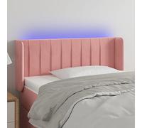 Owoxanthellate Tête de lit LED rose - 83 x 16 x 78/88 cm - En velours - Réglable en hauteur - Avec LED changeante de couleur - Pour chambre à coucher - Dossier rembourré pour des moments confortables