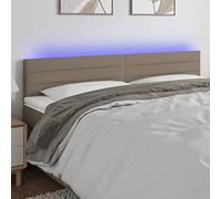Owoxanthellate Tête de lit LED taupe - 160 x 5 x 78/88 cm - Tête de lit réglable en hauteur avec lumière colorée et bandes LED coupables - Housse en tissu pour chambre à coucher, chambre d'adolescent