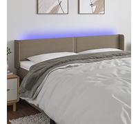 Owoxanthellate Tête de lit LED taupe - 203 x 16 x 78/88 cm - Hauteur réglable avec LED colorées - Cadre en bois massif - Tissu respirant - Design moderne - Pour chambre à coucher, chambre d'adolescent