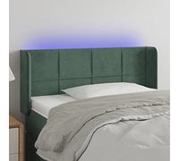 Owoxanthellate Tête de lit LED - Vert foncé - 83 x 16 x 78/88 cm - En velours - Réglable en hauteur - Changement de couleur - Avec symbole de coupe - Pour chambre à coucher et chambre d'adolescent