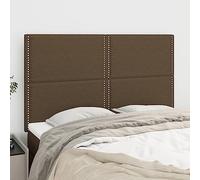 Owoxanthellate Tête de lit - Marron foncé - 144 x 5 x 118/128 cm - Réglable en hauteur - Avec tissu durable et pieds en bois - Pour chambre à coucher, chambre d'amis