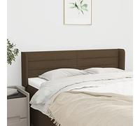 Owoxanthellate Tête de lit marron foncé 147 x 16 x 78/88 cm réglable en hauteur avec oreilles, paroi arrière rembourrée design en polyester et bois de mélèze, pieds robustes pour chambre à coucher