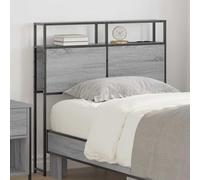 Owoxanthellate Tête de lit moderne avec espace de rangement et station de charge Gris Sonoma 75 cm Cadre en acier 15 x 78 x 98 cm pour chambre à coucher, chambre d'adolescent, chambre d'amis