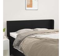 Owoxanthellate Tête de lit noire 147 x 16 cm réglable en hauteur en cuir synthétique rembourré Paroi arrière pour chambre à coucher Coussin mural Design robuste et élégant