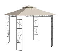 Owoxanthellate Tonnelle 3 x 3 x 2,7 m - Crème - 160 g/m² - Structure en acier - Avec toit pare-soleil - Pour jardin, terrasse, balcon, barbecue, événement