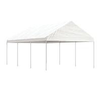 Owoxanthellate Tonnelle avec toit, blanche, 6,69 x 4,08 x 3,22 m, en polyéthylène résistant aux intempéries et cadre en acier robuste, abri de barbecue, protection solaire, tonnelle de jardin pour