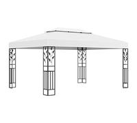 Owoxanthellate Tonnelle blanche 3 x 4 m avec double toit en polyester résistant aux intempéries et cadre en acier revêtu par pulvérisation, design moderne, robuste et durable, pour jardin, terrasse