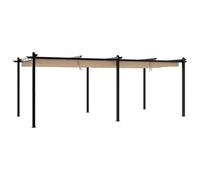 Owoxanthellate Tonnelle de jardin 3 x 6 m Pergola avec toit extensible, cadre en aluminium solide pour jardin et terrasse, grande auvent de terrasse pour familles, taupe anthracite