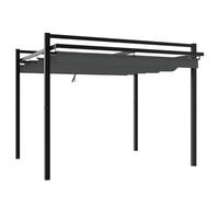 Owoxanthellate Tonnelle de jardin avec toit extensible 3 x 3 m - Armature en aluminium anthracite - Résistant aux UV - Voile d'ombrage pour terrasse, balcon, espace de barbecue, design moderne pour