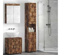 Owoxanthellate Tulum Kit complet de salle de bain - Chêne fumé - 37 x 31,5 x 203 cm - Matériau à base de bois mat - Meuble haut moderne pour petites et grandes salles de bain