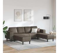 Owoxanthellate U-Sofa Canapé d'angle moderne en daim synthétique avec méridienne pour petit salon et cuisine Gris foncé 58,2 cm
