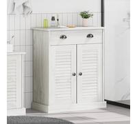 Owoxanthellate VIGO Meuble sous-vasque de salle de bain - Blanc - Bois de pin massif - 67,5 x 34 x 80 cm - Design moderne - Robuste et durable - Pour petites et grandes salles de bain