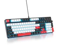 Owpkeenthy Clavier de jeu mécanique 104 touches avec pavé numérique, clavier filaire 100 % lumineux de bureau NKRO RVB avec interrupteur rouge pour joueur sur PC (104 blanc)