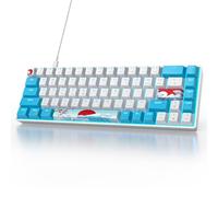 Owpkeenthy Clavier de jeu mécanique filaire à 65 % avec interrupteur bleu, 60 % ultra compact, touches rétroéclairées, N-Key Rollover pour PC, PS5, Xbox (commutateur bleu/68 bleu)