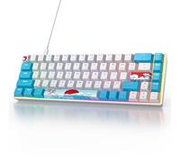 Owpkeenthy Clavier de jeu mécanique portable 60 %, ultra compact RVB filaire 65 % mini clavier de bureau rétroéclairé avec interrupteur rouge pour PC/PS5/Xbox (interrupteur bleu/68 rouge)